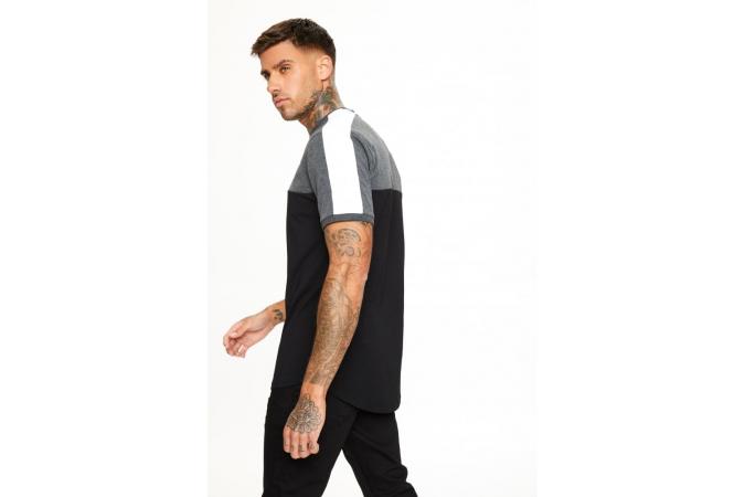 Camiseta Panel Block T.Shirt Negro/Antracita/Blanco