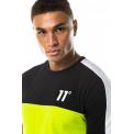 PANEL BLOCK T-SHIRT LIME GREEN, BLACK&WHITE