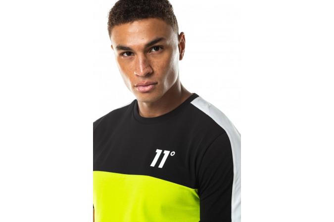 PANEL BLOCK T-SHIRT LIME GREEN, BLACK&WHITE