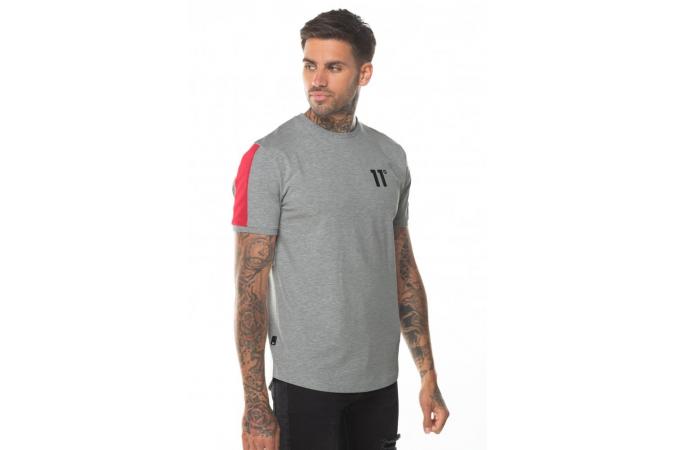 Camiseta Panelled T-Shirt Gris/Marl/Ski/Patrol/Rojo