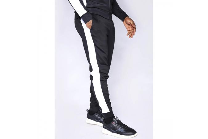 Pantalones Poly Panel Track Pant Black and White