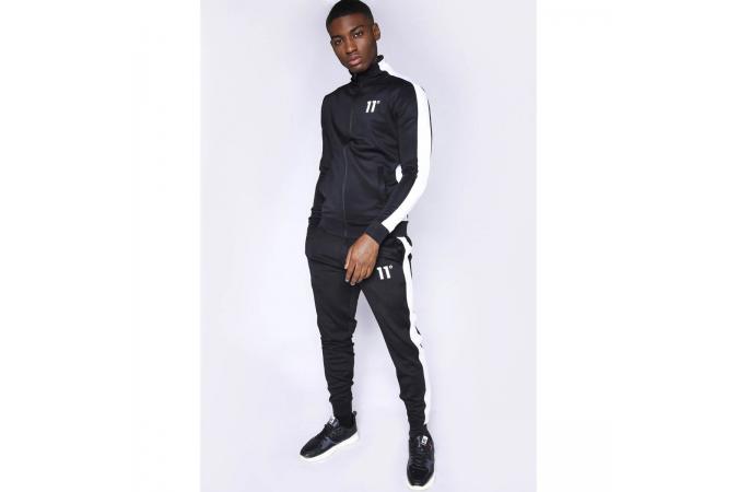 POLY PANEL TRACK PANT BLACK AND WHITE