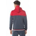 Sudadera Ribbed Full Zip Poly Track Top With Hood - Anthracite/Ski Patrol Red