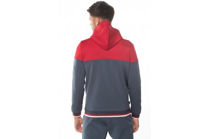 RIBBED FULL ZIP POLY TRACK TOP WITH HOOD ANTHRACITE/ SKI PATROL