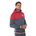 RIBBED FULL ZIP POLY TRACK TOP WITH HOOD ANTHRACITE/ SKI PATROL