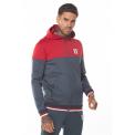 Sudadera Ribbed Full Zip Poly Track Top With Hood - Anthracite/Ski Patrol Red