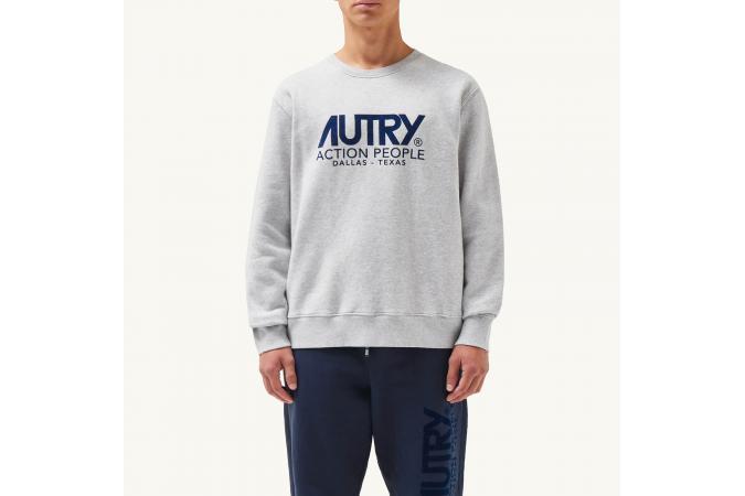 Sudadera Autry SWIM 1573 Iconic Man Flock Gris