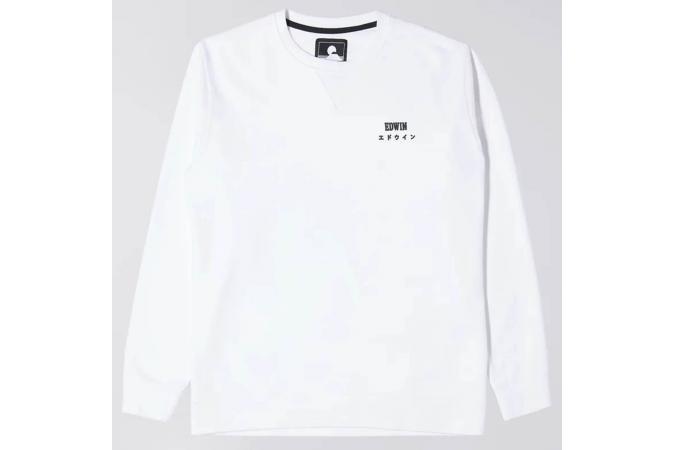 BASE CREW SWEAT WHITE GARMENT WASHED