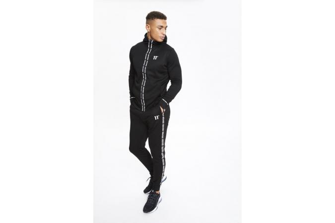 MAIZE PIQUE REPEAT BINDING FULL ZIP BLACK