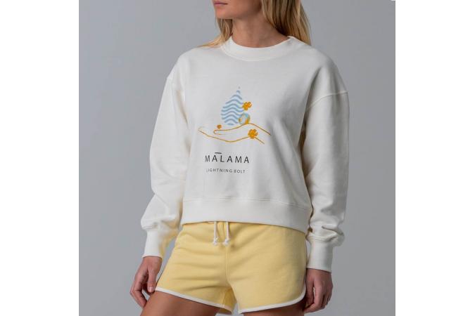 Sudadera Malama Fleece Crew Egret