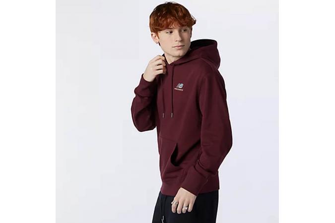 Sudadera NB Essentials Embroidered Hoodie Granate