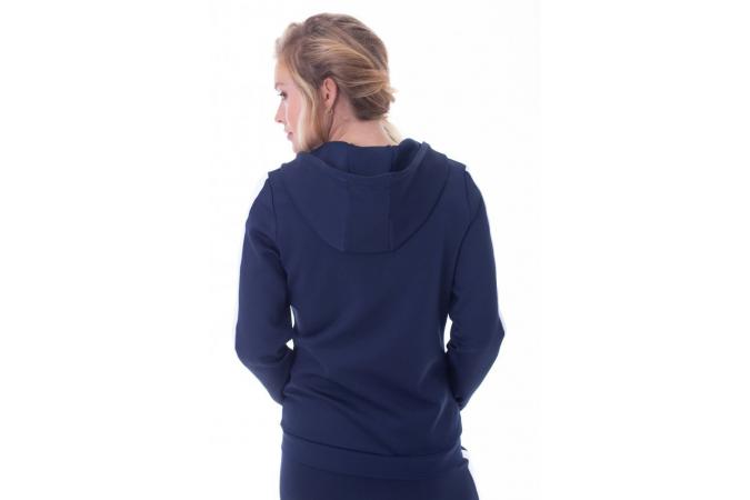 Sudadera Panel Poly Full Zip Hoodie Azul