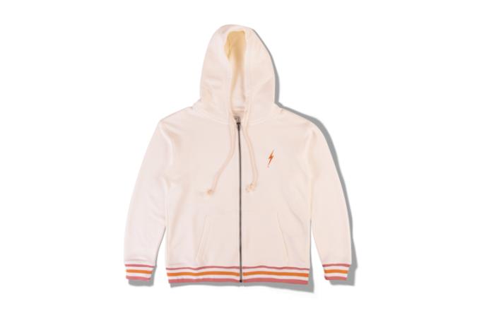 RIDE FLEECE ZIP HOODIE EGRET