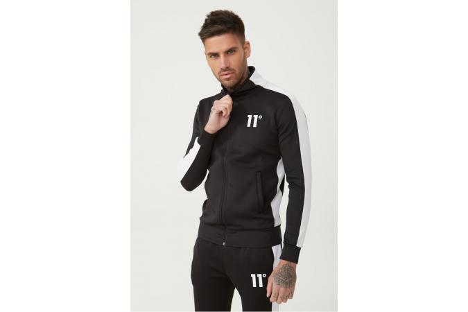 Sudadera Zip Poly Panel Track Blanco/Negro