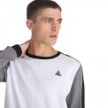 Sudadera Le Coq Sportif Tech Crew Nº2 Blanco Negro Gris