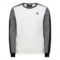 Sudadera Le Coq Sportif Tech Crew Nº2 Blanco Negro Gris