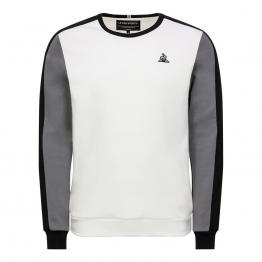 Sudadera Le Coq Sportif Tech Crew Nº2 Blanco Negro Gris