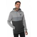 Sudadera Triple Panel Pull Over Hoodie - Anthracite Marl/Mid Grey/Silver