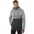 Sudadera Triple Panel Pull Over Hoodie - Anthracite Marl/Mid Grey/Silver