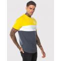 TRIPLE PANEL T-SHIRT ANTHRACITE, MUSTARD , WHITE