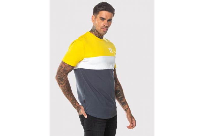 TRIPLE PANEL T-SHIRT ANTHRACITE, MUSTARD , WHITE