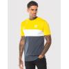 TRIPLE PANEL T-SHIRT ANTHRACITE, MUSTARD , WHITE