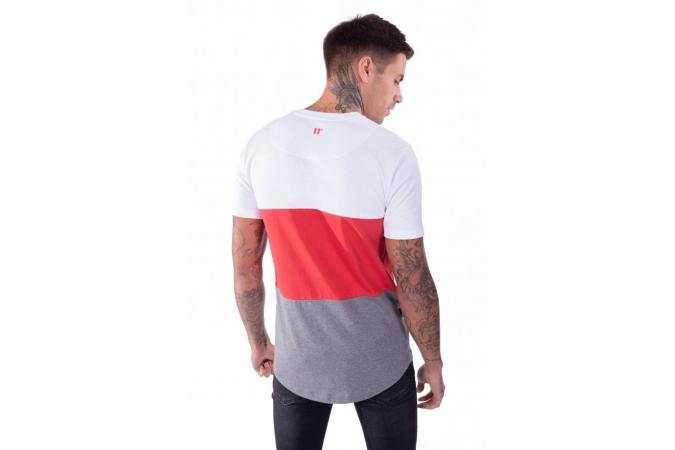 Camiseta Vortex Triple Panel  Blanco/Rojo/Gris