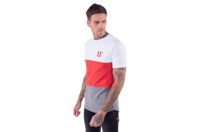 Camiseta Vortex Triple Panel  Blanco/Rojo/Gris