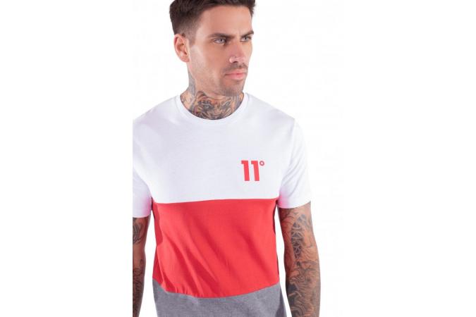 Camiseta Vortex Triple Panel  Blanco/Rojo/Gris