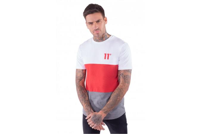 Camiseta Vortex Triple Panel  Blanco/Rojo/Gris