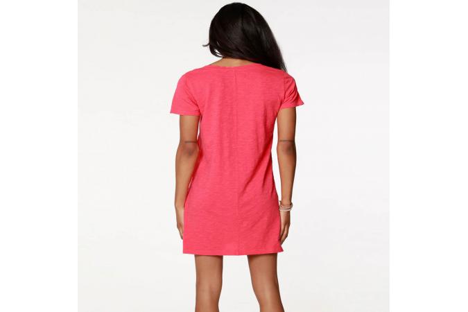 Vestido Bobi Raw Edge Dress Raspberry