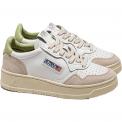 Zapatilla Autry AULW LS41 Leat/Suede/Wht/Nyle Blanca-Verde