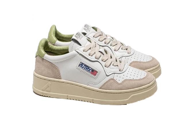 Zapatilla Autry AULW LS41 Leat/Suede/Wht/Nyle Blanca-Verde