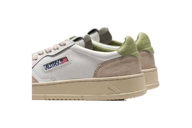 Zapatilla Autry AULW LS41 Leat/Suede/Wht/Nyle Blanca-Verde