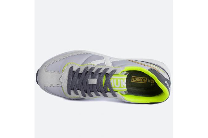 Zapatilla Munich Dynamo 39 Gris / Verde Fluor