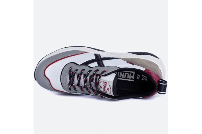 Zapatilla Munich Wave 85 Gris / Blanco / Rojo