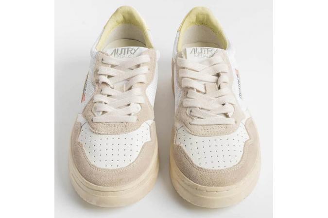 Zapatillas Autry AULW DW05 Low Wom Dra / Wri Yel Iris Blanca - Amarilla