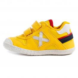 Zapatillas Munich Mini Goal VCO amarillo azul marino blanco infantil