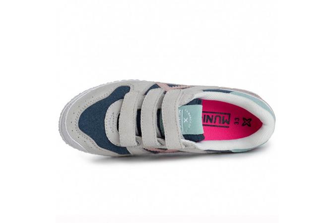 Zapatillas Munich Mini Goal Vco 1563 Gris/Azul/Rosa