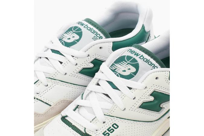 Zapatilla New Balance BB550WT1 Blanco y Verde