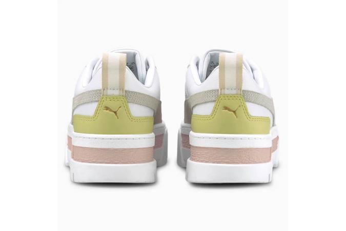 Zapatilla Puma Mayze Lth Wn´s White/Lotus Blanca-Rosa-Amarillo