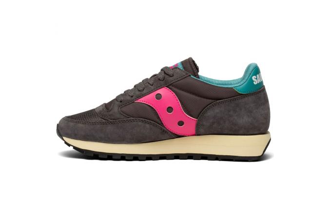 Zapatilla Saucony Jazz 81 Gris Obscura y Rosa